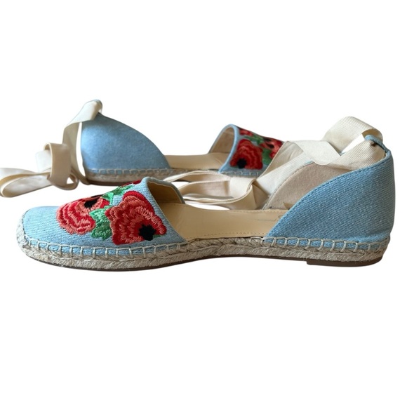 Jessica Simpson Fippo Floral Embroidered Denim Espadrilles Size 10 M EUC - Picture 14 of 16
